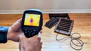 Infrared imaging demonstration as part of Building Science Training Course (March 2024).