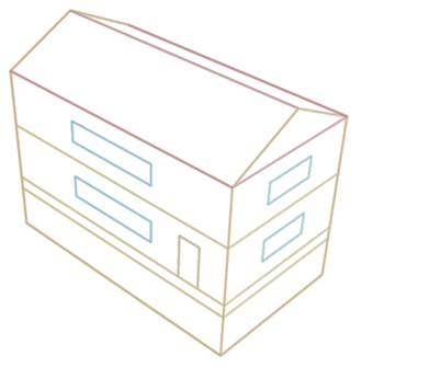 Single detached archetype with low fenestration