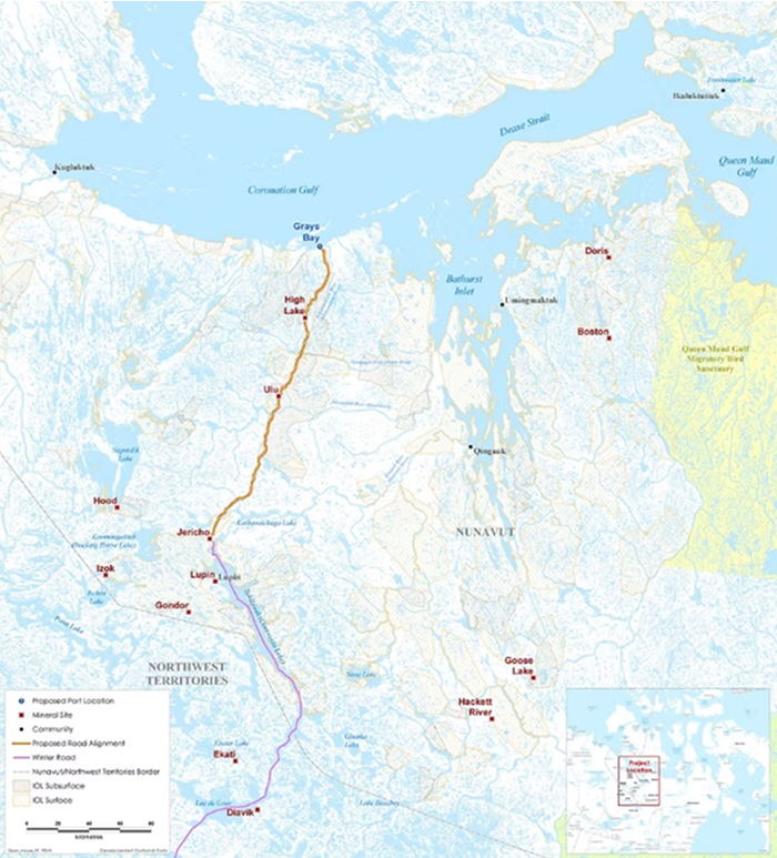 The proposed Grays Bay Road and Port, also known as the Arctic Economic and Security Corridor