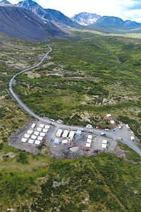 Aerial view of a Canadian mine site for Fireweed Metals' Mactung Project.