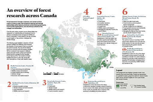 Map: An overview of forest research across Canada
