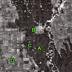 RADARSAT image of the Manitoba Flood