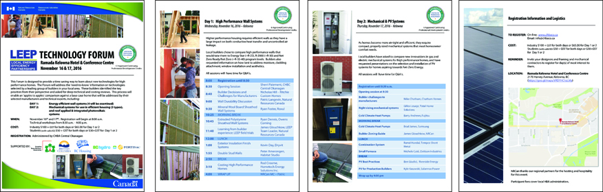 Figure 4- LEEP Technology Forum agenda for the Interior of British Columbia.