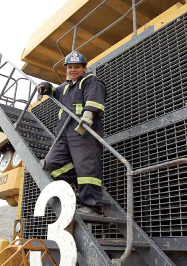 Female heavy equipment operator